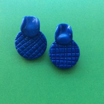 Cianna In Blue Polymer Clay Drop Earrings | Royal..
