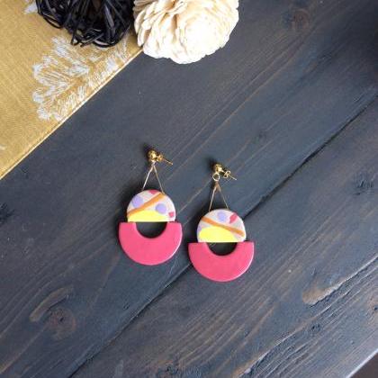 Sunshine Pink Yellow Lavender Gold And Cream Polymer Clay