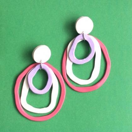 Stalked Abstract Circle Polymer Clay Statement..