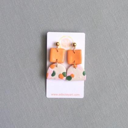 Terrazzo Solid Square Polymer Clay Drop Earrings |..