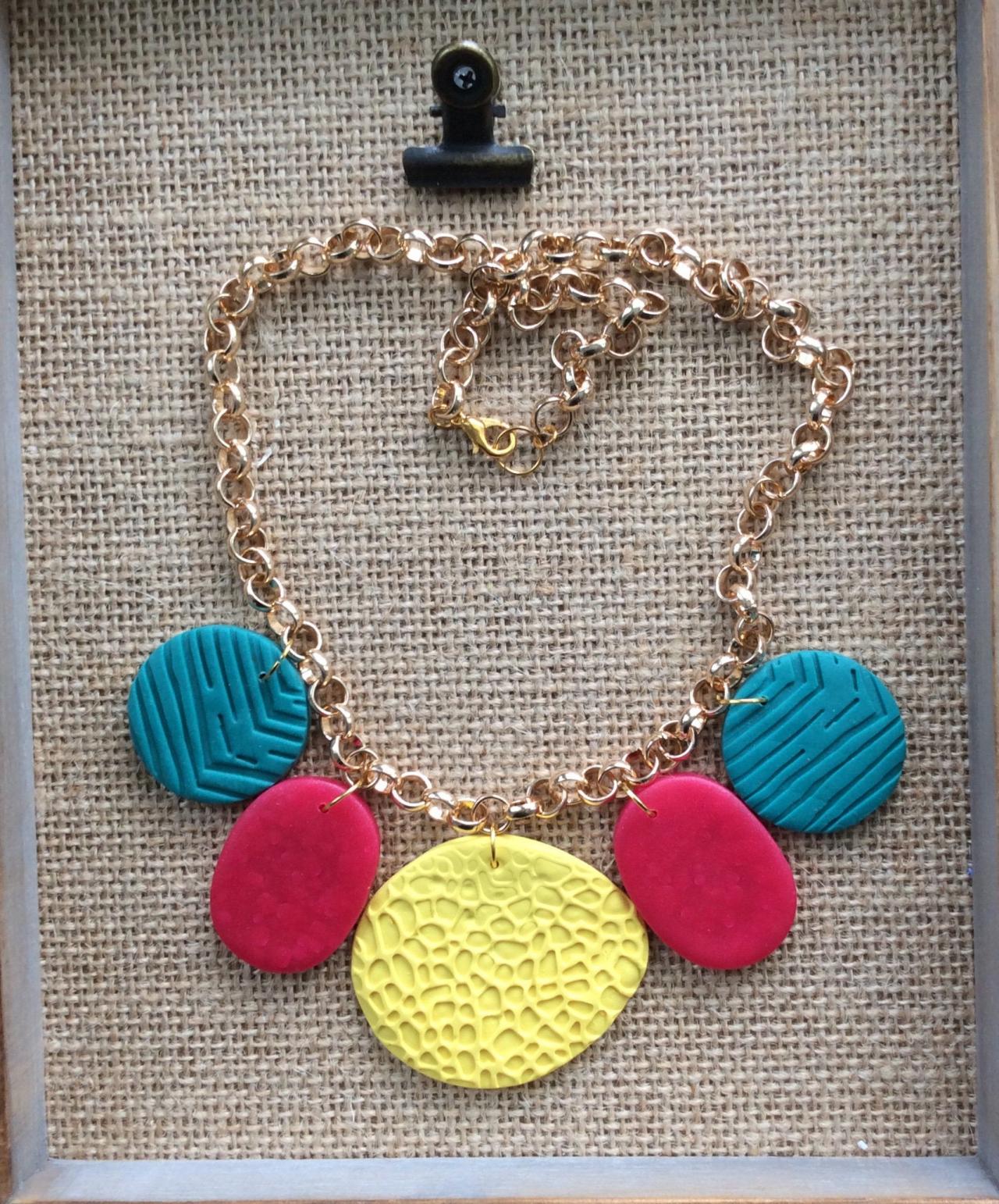 Jamaica Polymer Clay Statement Necklace | Unique Colorful Necklace