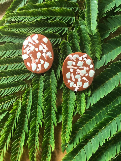  Terra Cotta Statement earring Polymer Clay Earrings Studs | Cute Unique Polymer Clay Earrings