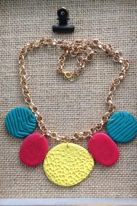 Jamaica Polymer Clay Statement Necklace | Unique Colorful Necklace