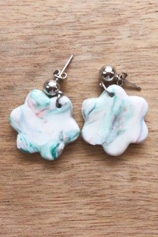 Abstract Flower Polymer Clay Dangle Earrings | Flower Polymer Clay Earrings